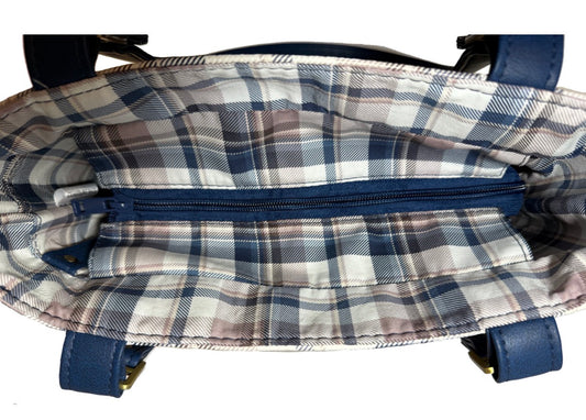 Blue Plaid Tote Bag