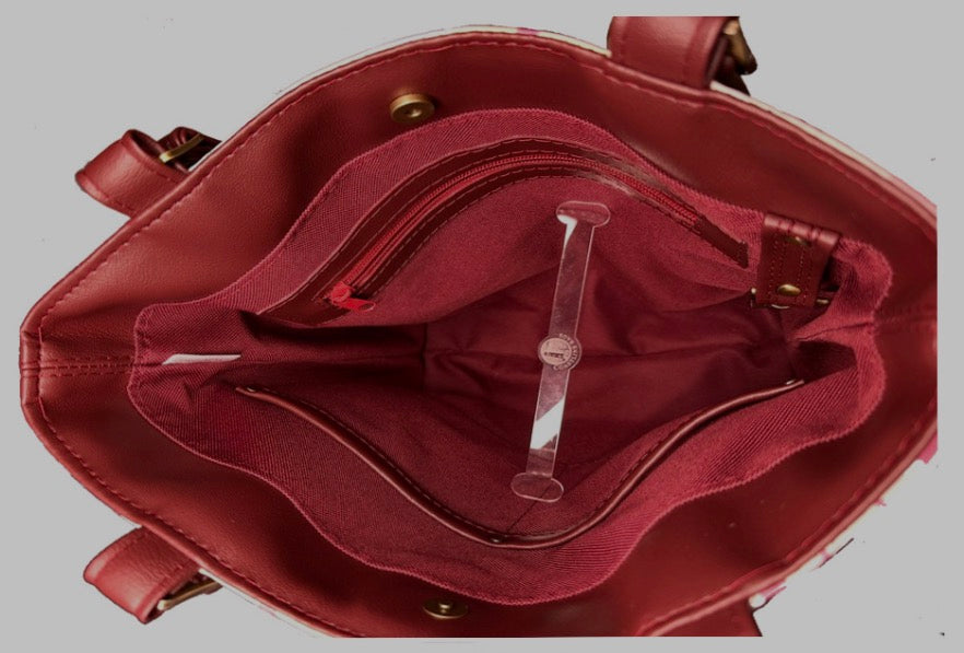 Maroon Butterfly Tote Bag