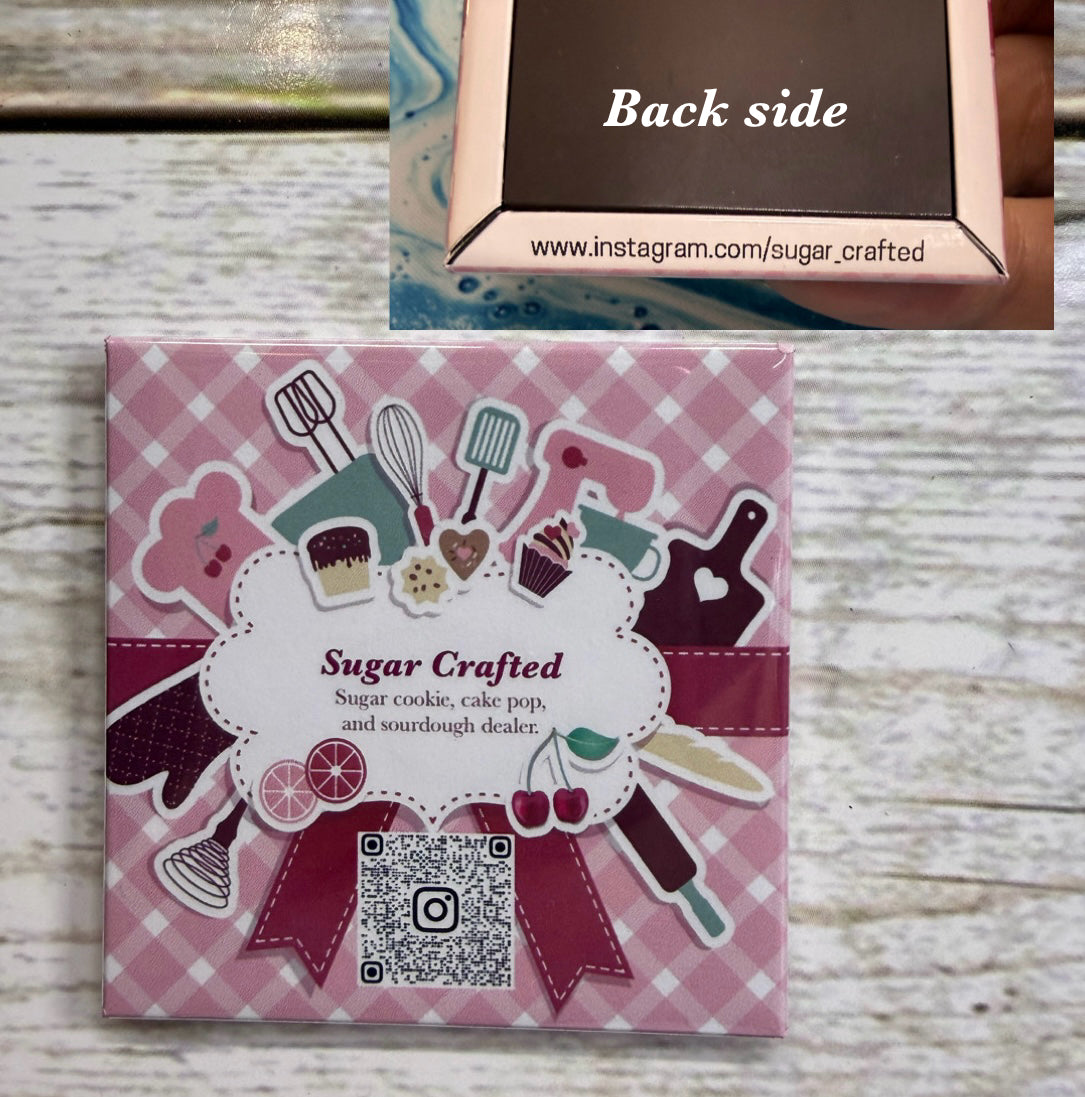(Bulk Order) Baking Themed 2” Square Custom Magnets