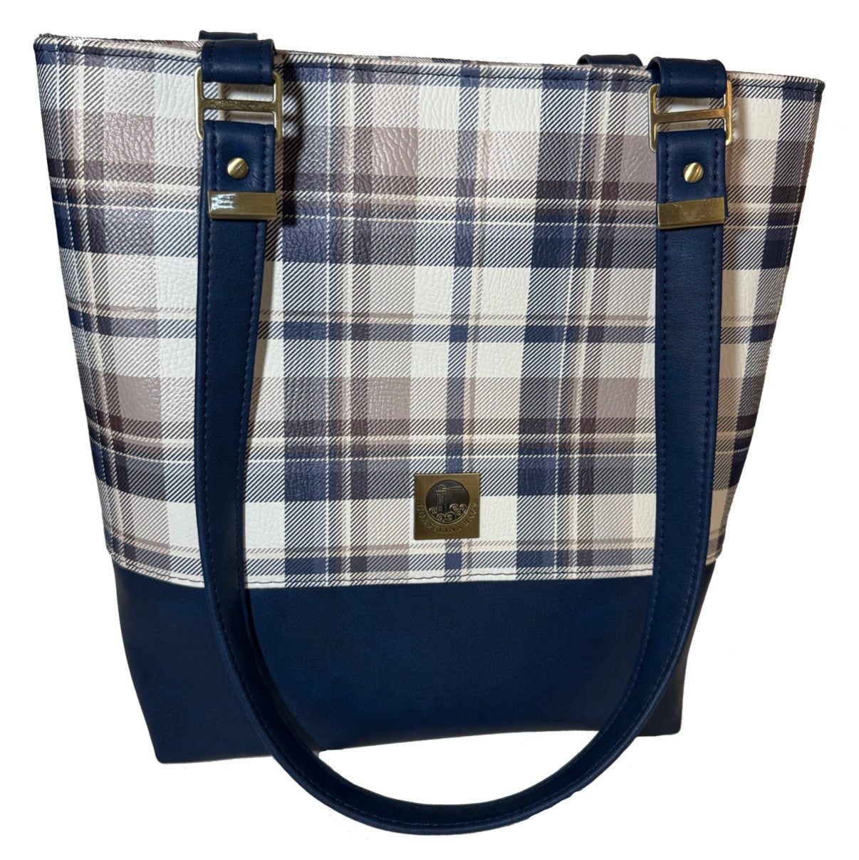 Blue Plaid Tote Bag