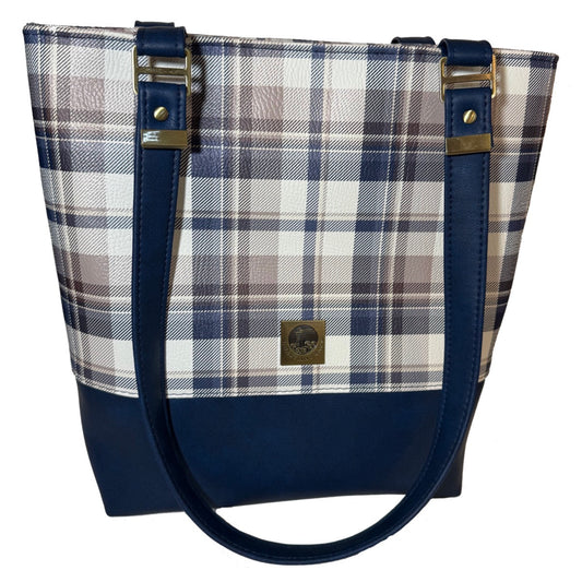 Blue Plaid Tote Bag