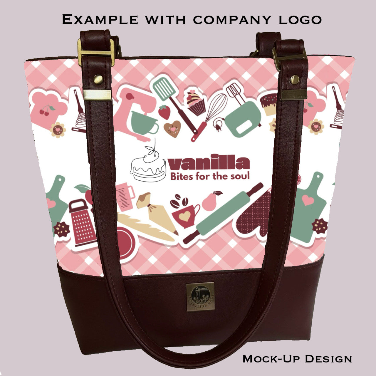 Baker's Theme Tote Bag-Pink (Personalized)