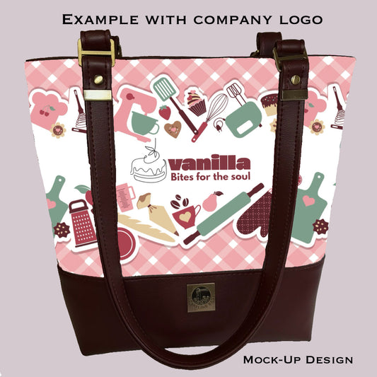 Baker's Theme Tote Bag-Pink (Personalized)