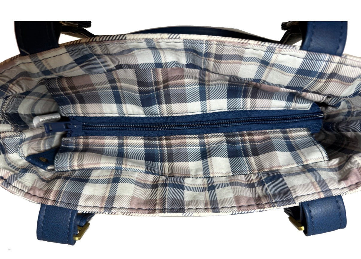 Blue Plaid Tote Bag