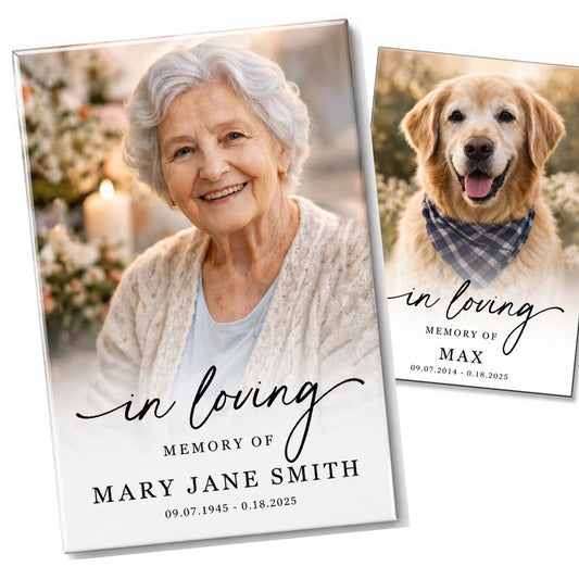 Personalized Memorial Photo Magnet Keepsakes (2.5" x 3.5" Rectangle)