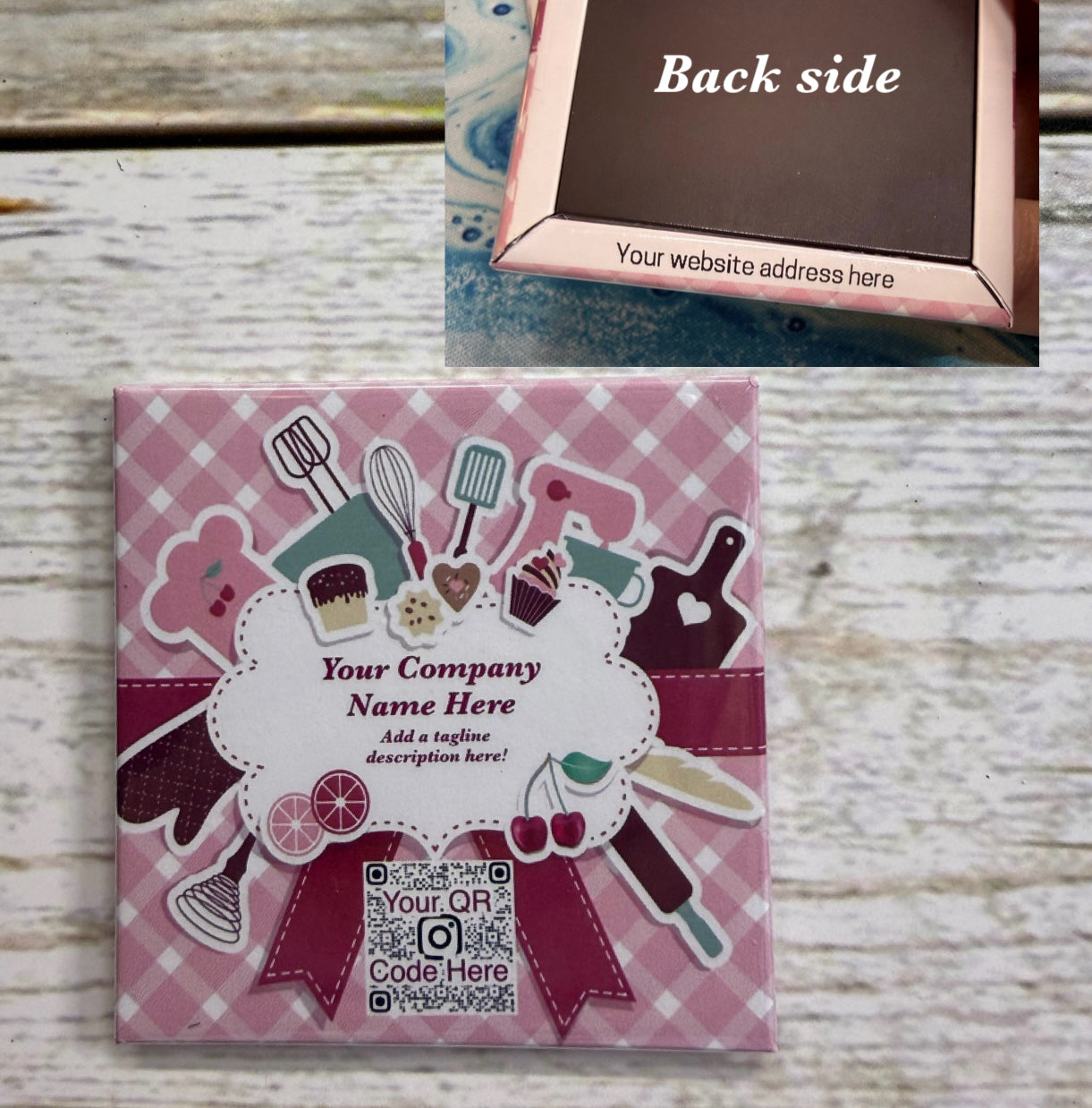 (Bulk Order) Baking Themed 2” Square Custom Magnets