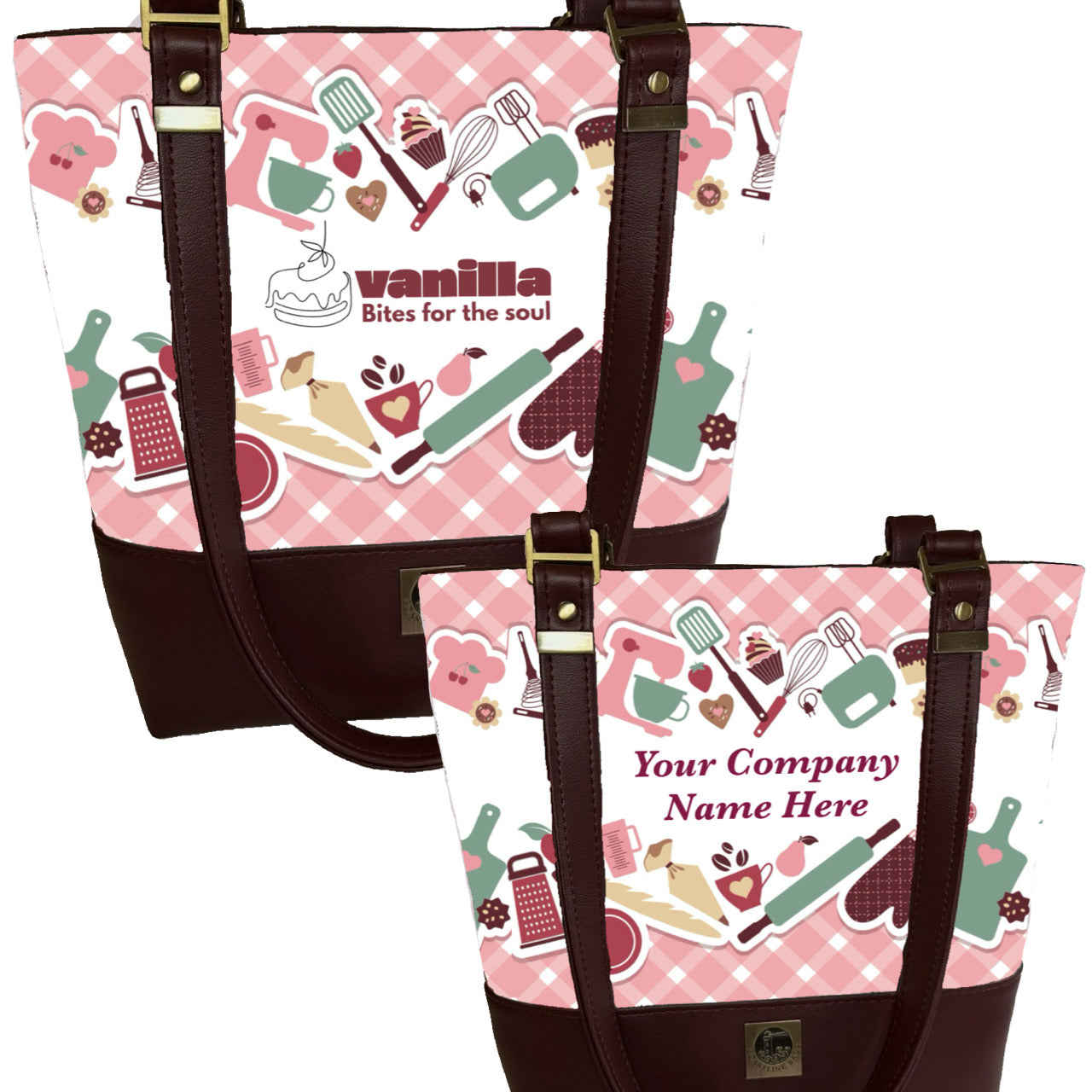 Baker's Theme Tote Bag-Pink (Personalized)
