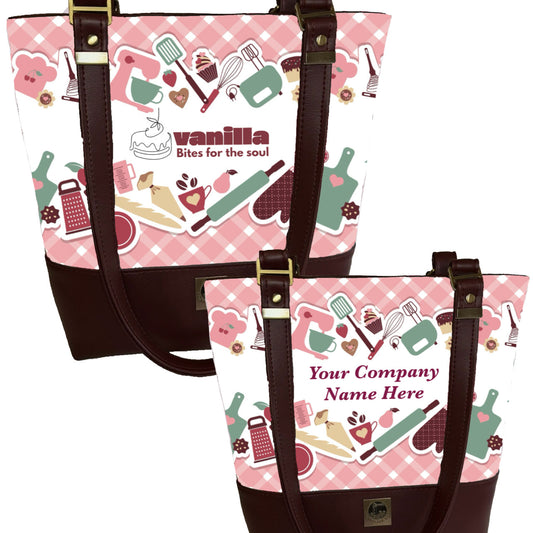 Baker's Theme Tote Bag-Pink (Personalized)